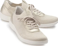 Schnürschuhe|Sneaker|Remonte Schnürschuh in Übergrößen Beige