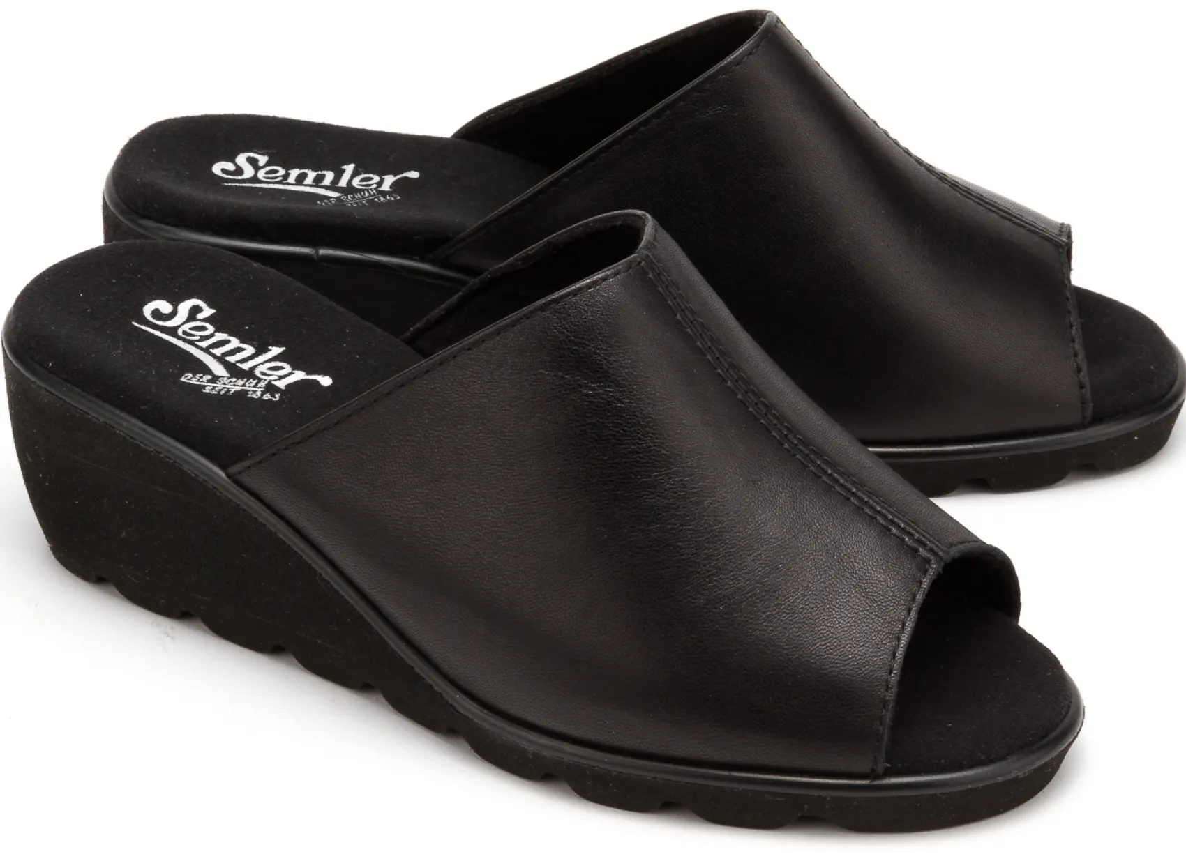 Sandalen|Pantoletten|semler Pantolette in Untergrößen Schwarz