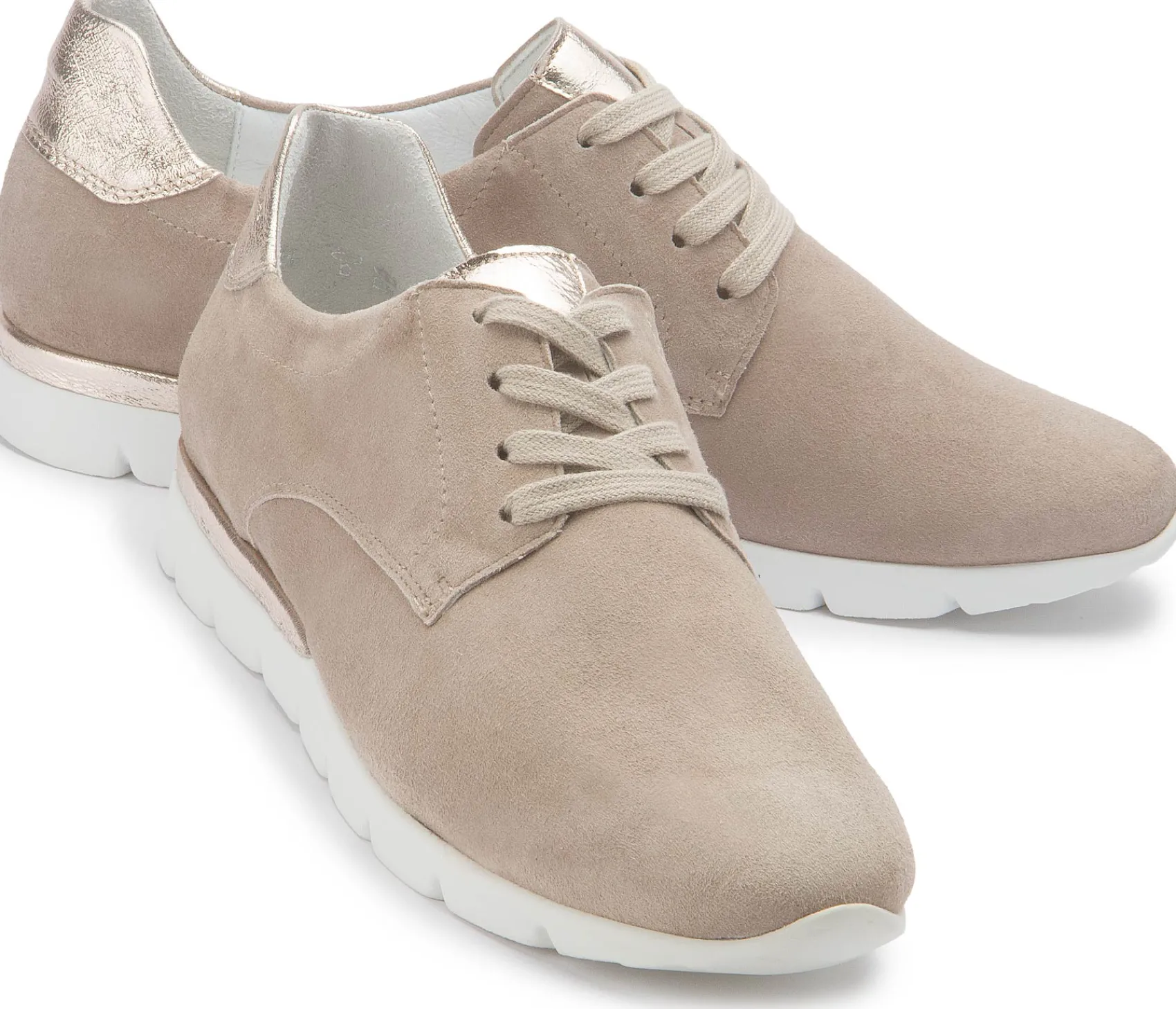 Sneaker|Schnürschuhe|semler Sneaker in Übergrößen Beige