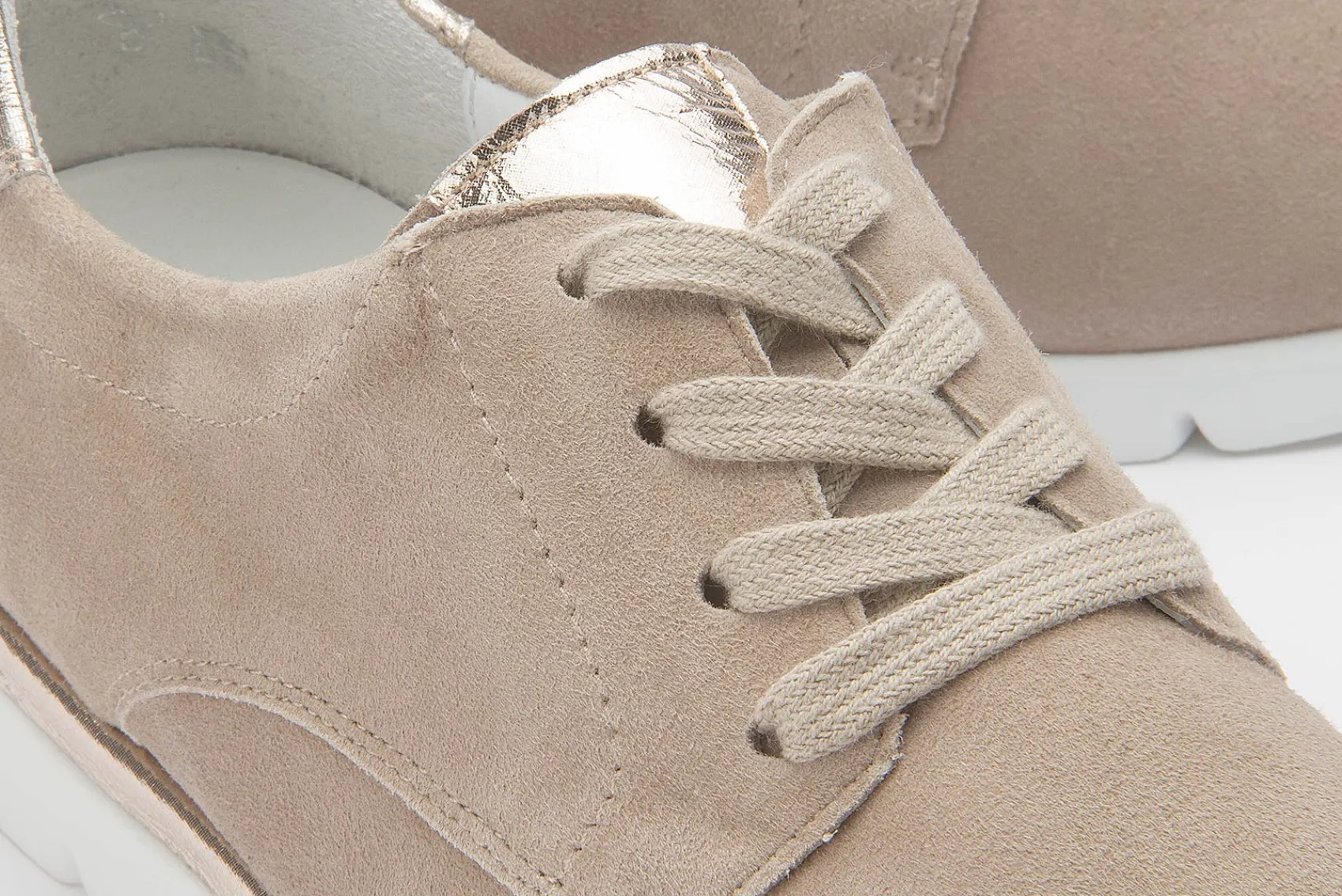 Sneaker|Schnürschuhe|semler Sneaker in Übergrößen Beige