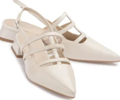 Sling|Sandalen|Horsch Schuhe Sling Pumps in Untergrößen Weiß