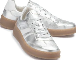 Sneaker|Schnürschuhe|Gabor Sneaker in Übergrößen Silber