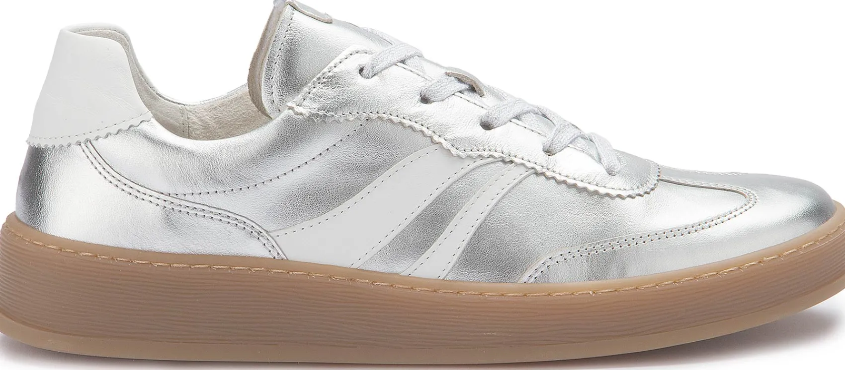 Sneaker|Schnürschuhe|Gabor Sneaker in Übergrößen Silber