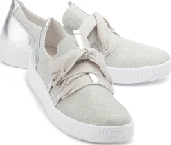 Sneaker|Schnürschuhe|Gabor Sneaker in Übergrößen Silber