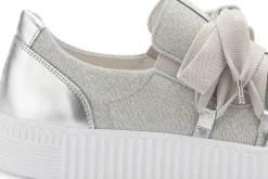 Sneaker|Schnürschuhe|Gabor Sneaker in Übergrößen Silber