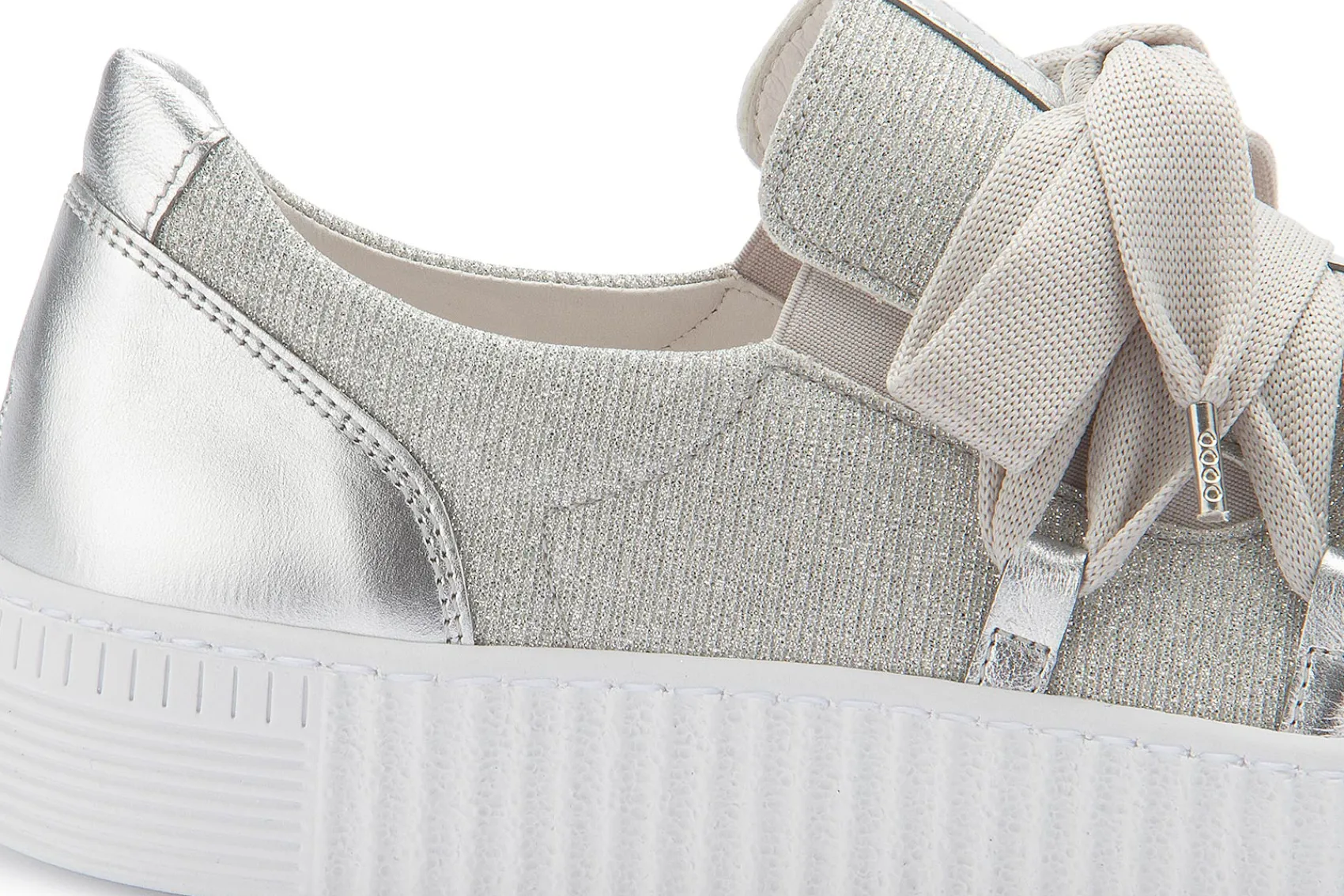 Sneaker|Schnürschuhe|Gabor Sneaker in Übergrößen Silber