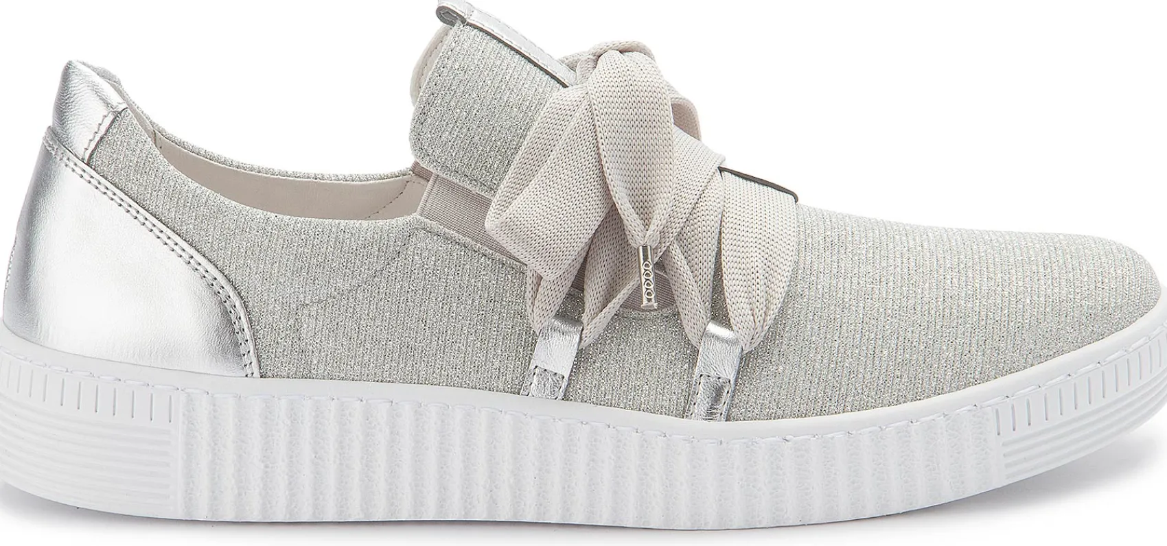 Sneaker|Schnürschuhe|Gabor Sneaker in Übergrößen Silber