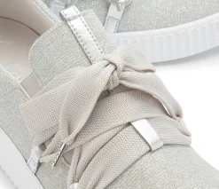 Sneaker|Schnürschuhe|Gabor Sneaker in Übergrößen Silber