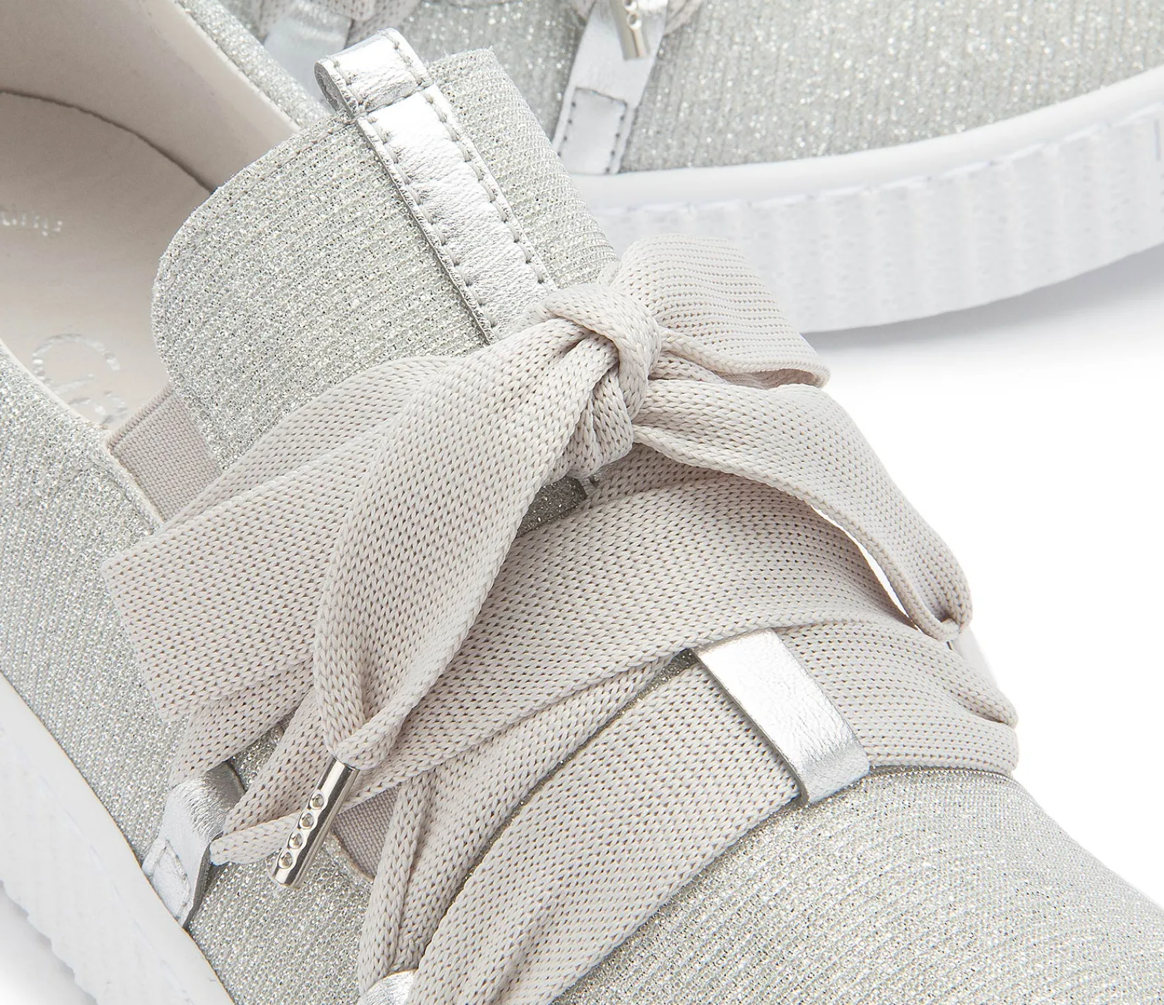 Sneaker|Schnürschuhe|Gabor Sneaker in Übergrößen Silber