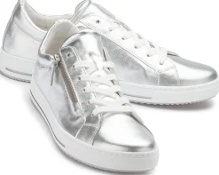 Sneaker|Schnürschuhe|Gabor Sneaker in Übergrößen Silber