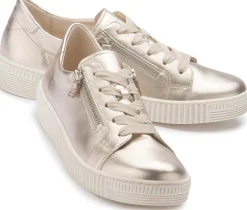 Sneaker|Schnürschuhe|Gabor Sneaker in Übergrößen Gold