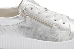 Sneaker|Schnürschuhe|Gabor Sneaker in Übergrößen Silber