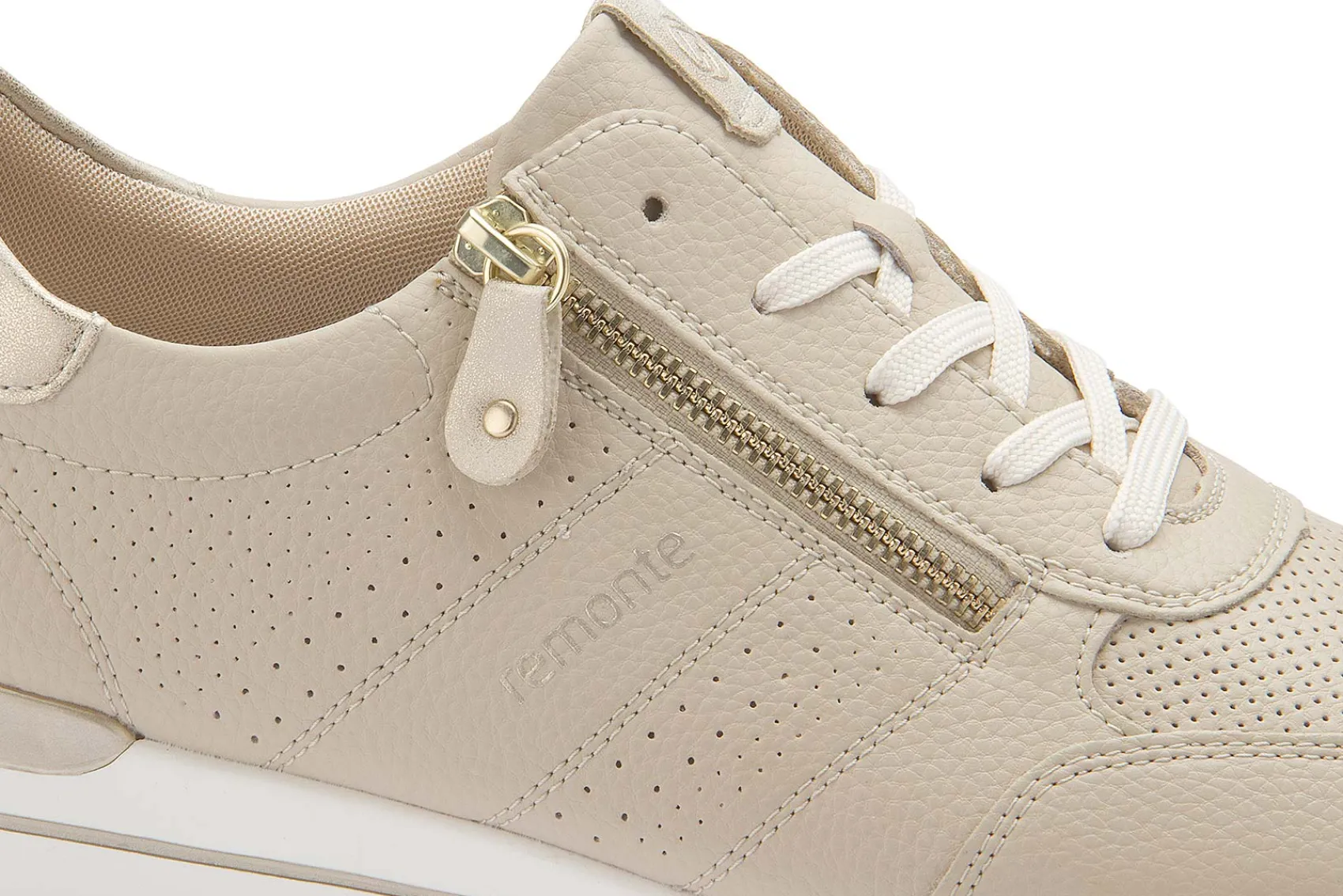 Sneaker|Schnürschuhe|Remonte Sneaker in Übergrößen Beige