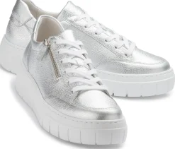 Sneaker|Schnürschuhe|Gabor Sneaker in Übergrößen Silber