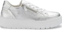 Sneaker|Schnürschuhe|Gabor Sneaker in Übergrößen Silber