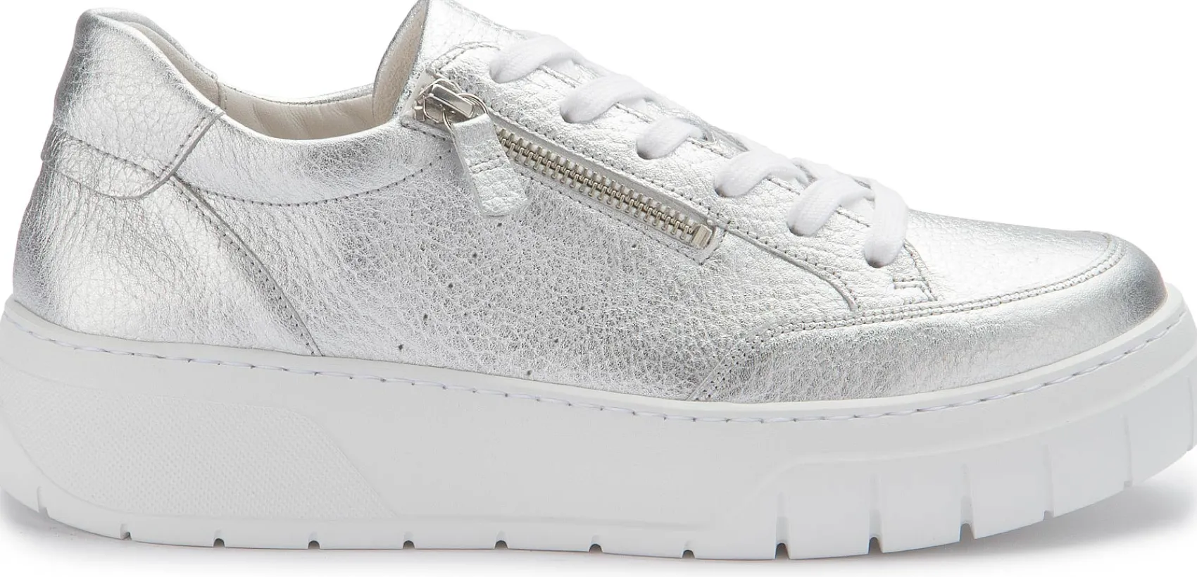 Sneaker|Schnürschuhe|Gabor Sneaker in Übergrößen Silber