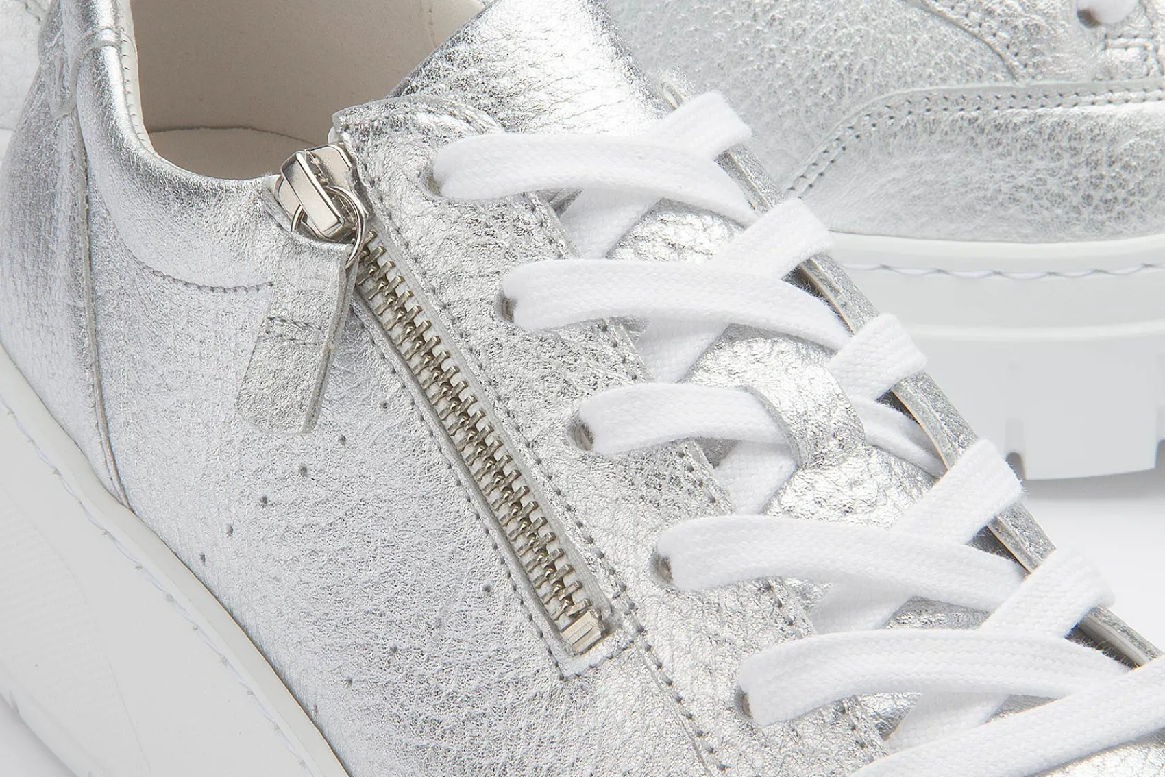 Sneaker|Schnürschuhe|Gabor Sneaker in Übergrößen Silber