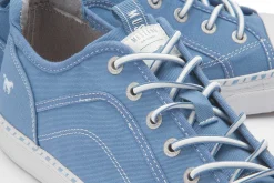 Sneaker|Schnürschuhe|Mustang Damen Sneaker in Übergrößen Blau