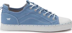 Sneaker|Schnürschuhe|Mustang Damen Sneaker in Übergrößen Blau