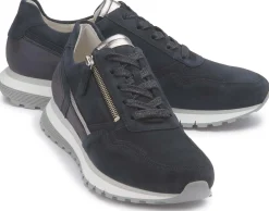 Sneaker|Schnürschuhe|Gabor Sneaker in Übergrößen Blau