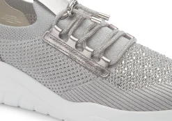 Sneaker|Schnürschuhe|Gabor Sneaker in Übergrößen Silber