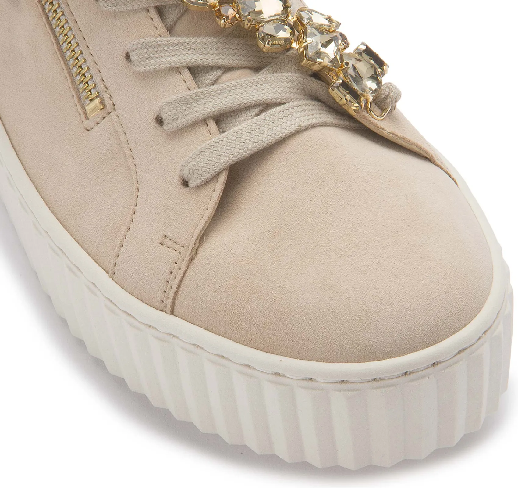 Sneaker|Schnürschuhe|Gabor Sneaker in Übergrößen Beige