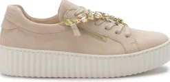 Sneaker|Schnürschuhe|Gabor Sneaker in Übergrößen Beige