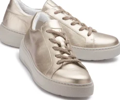 Sneaker|Schnürschuhe|Gabor Sneaker in Übergrößen Gold
