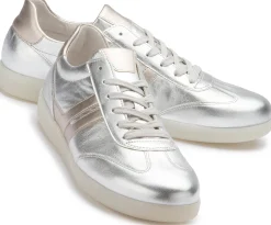 Sneaker|Schnürschuhe|Gabor Sneaker in Übergrößen Silber