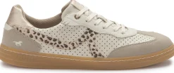 Sneaker|Schnürschuhe|Mustang Damen Sneaker in Übergrößen Beige