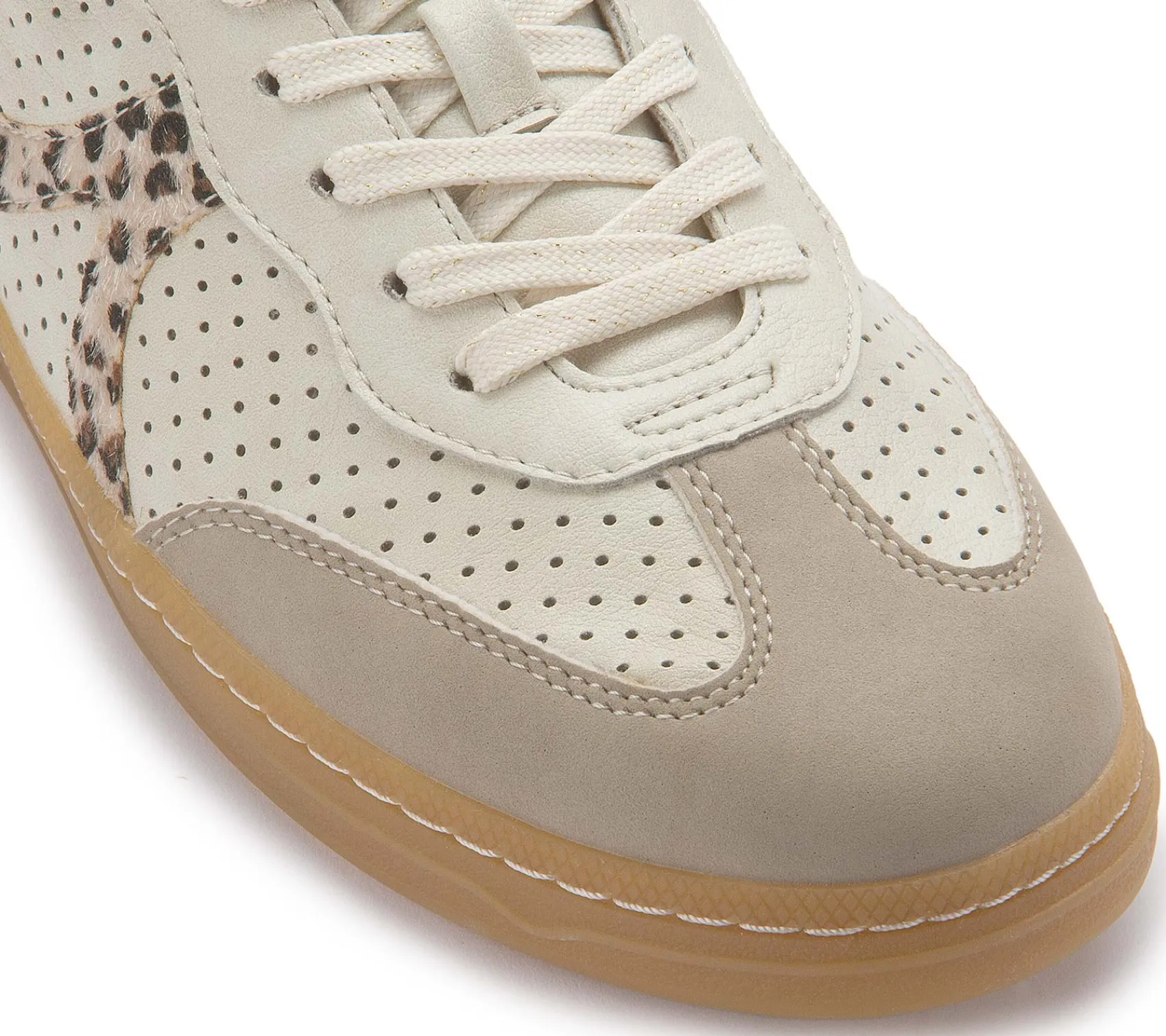 Sneaker|Schnürschuhe|Mustang Damen Sneaker in Übergrößen Beige