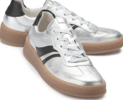 Sneaker|Schnürschuhe|Gabor Sneaker in Übergrößen Silber