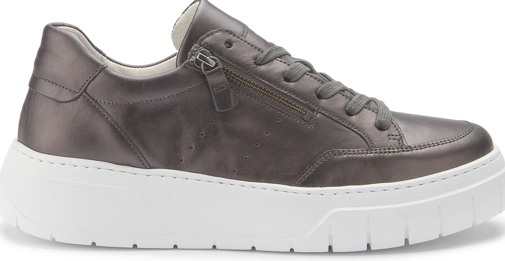 Sneaker|Schnürschuhe|Gabor Sneaker in Übergrößen Silber