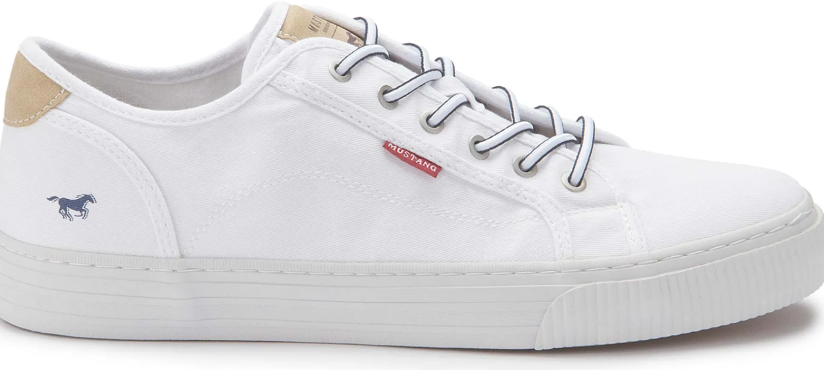Sneaker|Schnürschuhe|Mustang Damen Sneaker in Übergrößen Weiß