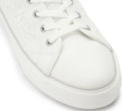 Sneaker|Schnürschuhe|Mustang Damen Sneaker in Übergrößen Weiß