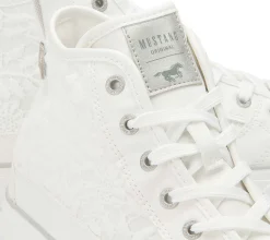 Sneaker|Schnürschuhe|Mustang Damen Sneaker in Übergrößen Weiß