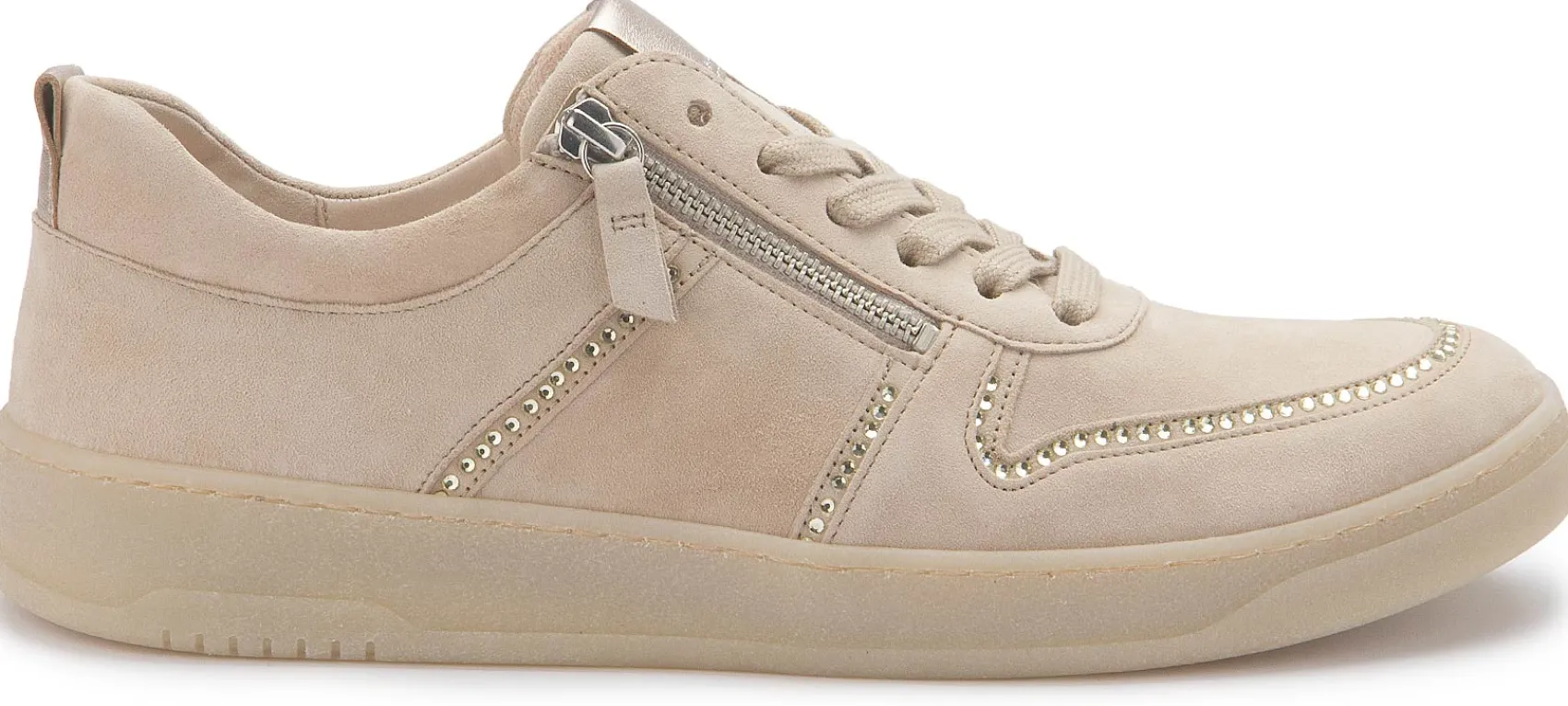 Sneaker|Schnürschuhe|Gabor Sneaker in Übergrößen Beige