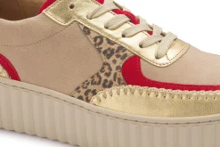 Sneaker|Schnürschuhe|Gabor Sneaker in Übergrößen Beige