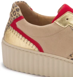 Sneaker|Schnürschuhe|Gabor Sneaker in Übergrößen Beige