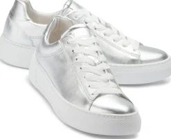 Sneaker|Schnürschuhe|Gabor Sneaker in Übergrößen Silber