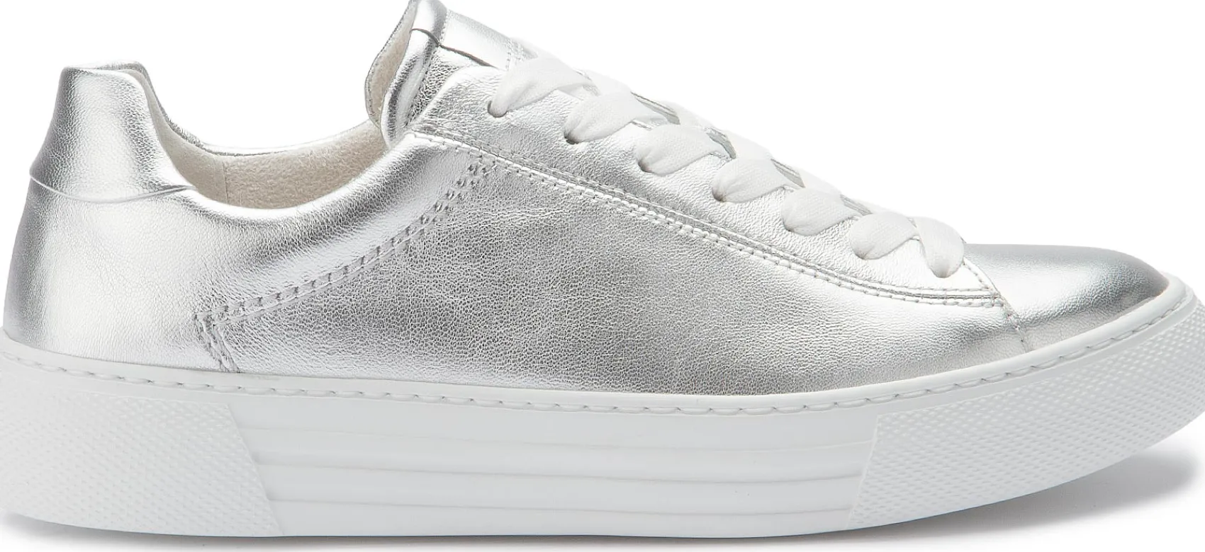 Sneaker|Schnürschuhe|Gabor Sneaker in Übergrößen Silber