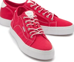 Sneaker|Schnürschuhe|Mustang Damen Sneaker in Übergrößen Rot