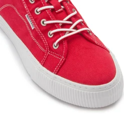 Sneaker|Schnürschuhe|Mustang Damen Sneaker in Übergrößen Rot