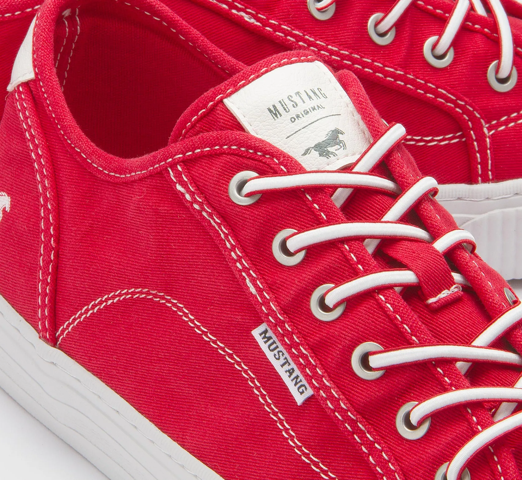 Sneaker|Schnürschuhe|Mustang Damen Sneaker in Übergrößen Rot
