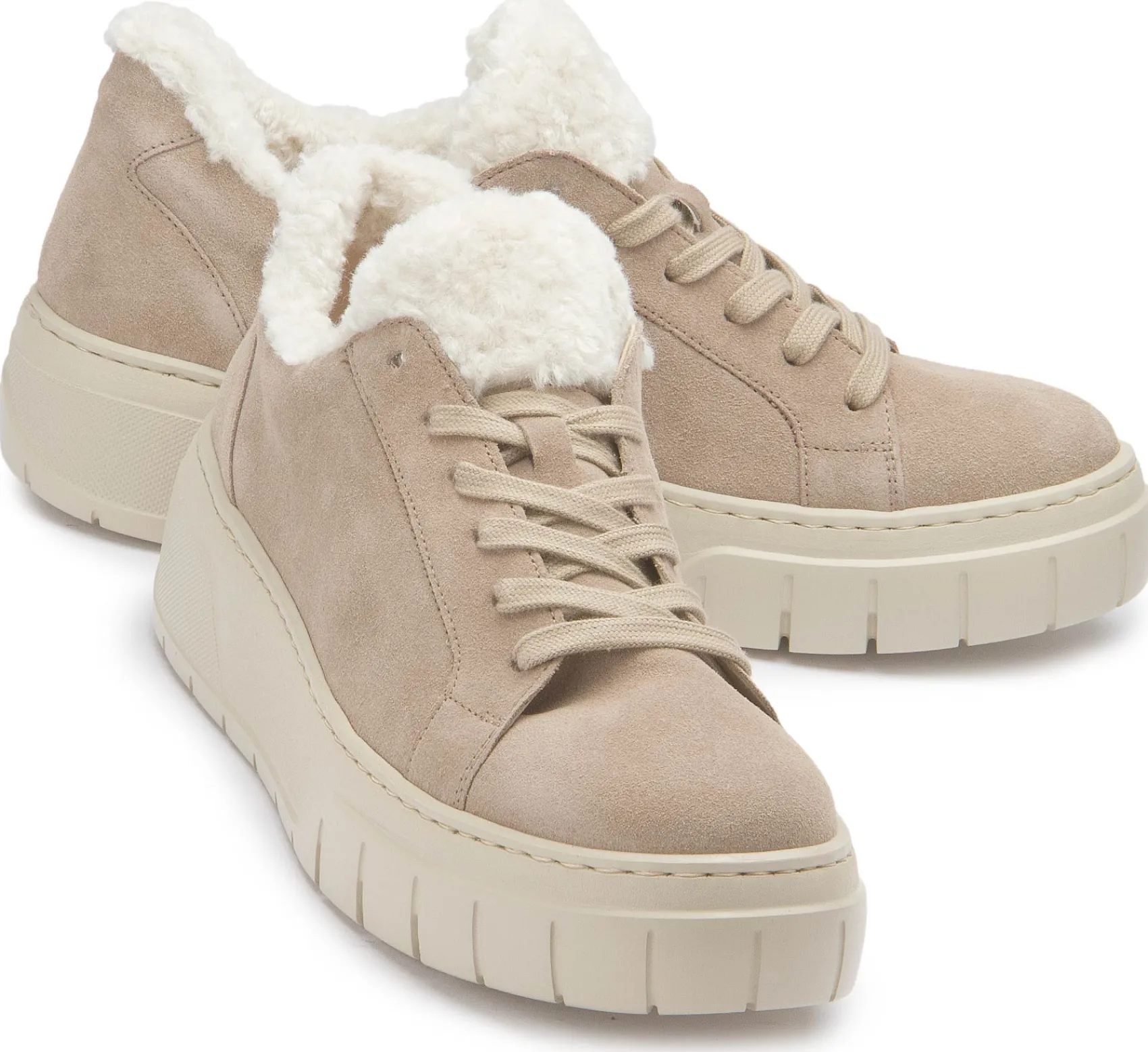 Sneaker|Schnürschuhe|Gabor Sneaker in Übergrößen Beige
