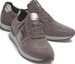 Sneaker|Schnürschuhe|Gabor Sneaker in Übergrößen Grau