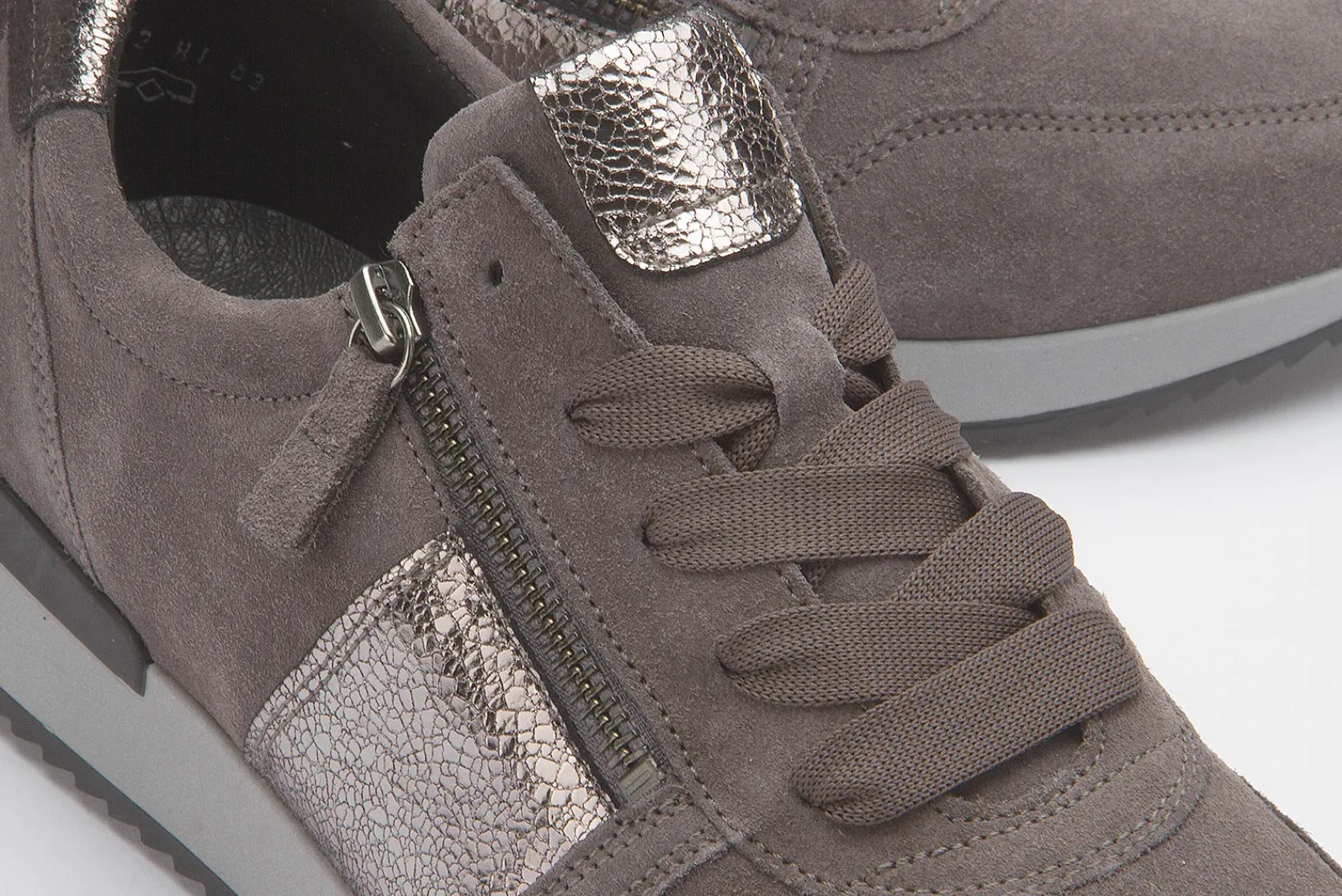 Sneaker|Schnürschuhe|Gabor Sneaker in Übergrößen Grau