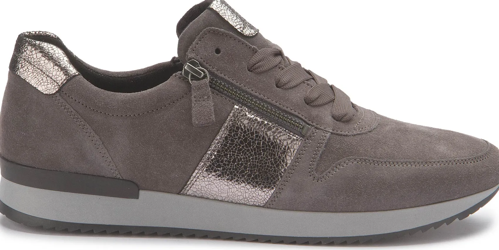 Sneaker|Schnürschuhe|Gabor Sneaker in Übergrößen Grau