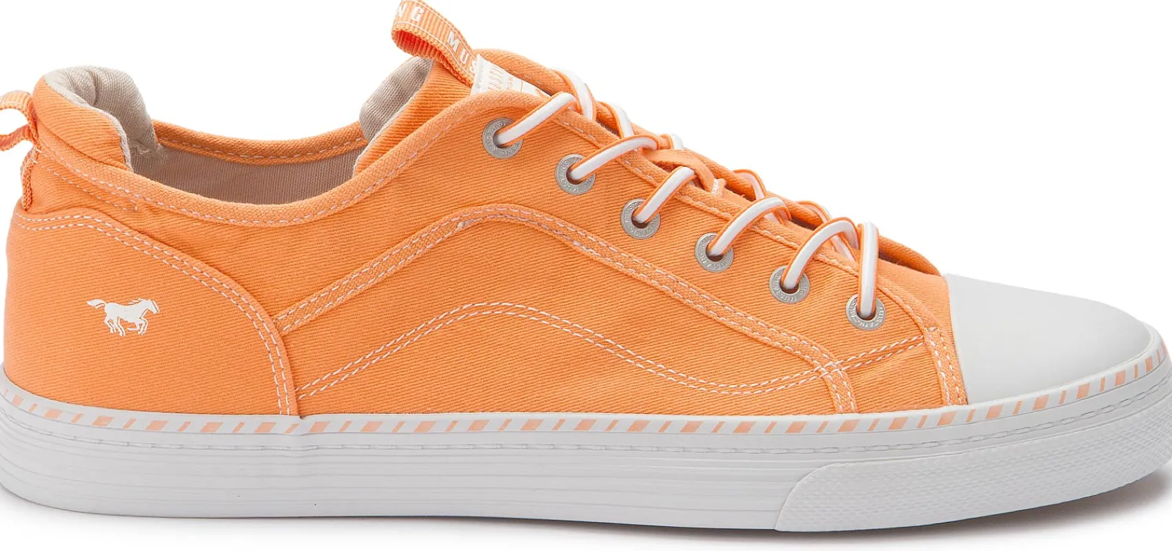 Sneaker|Schnürschuhe|Mustang Damen Sneaker in Übergrößen Orange