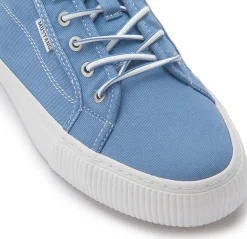 Sneaker|Schnürschuhe|Mustang Damen Sneaker in Übergrößen Blau
